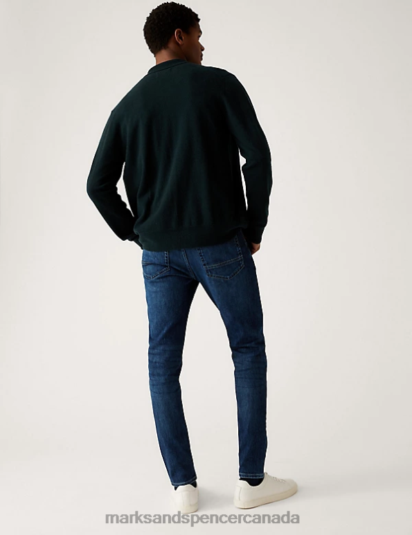 Marks and Spencer Canada - Men Medium Blue Clothing Marks & Spencer Skinny Fit 360 Flex Jeans 20VTD5531