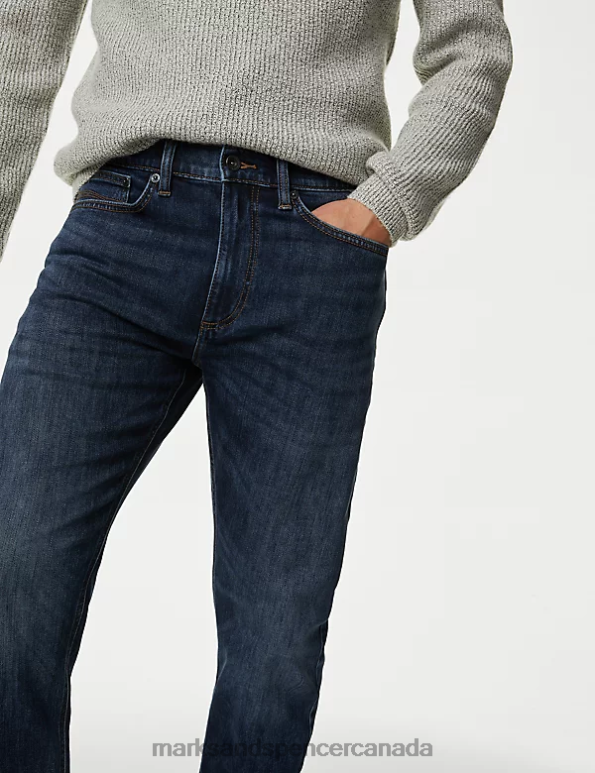 Men Medium Blue Clothing Marks & Spencer Slim Fit 360 Flex Jeans 20VTD7186 - Marks and Spencer Canada locations