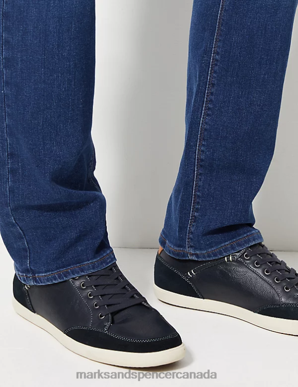 Marks and Spencer Canada - Men Medium Blue Clothing Marks & Spencer Straight Fit Stretch Jeans 20VTD6261