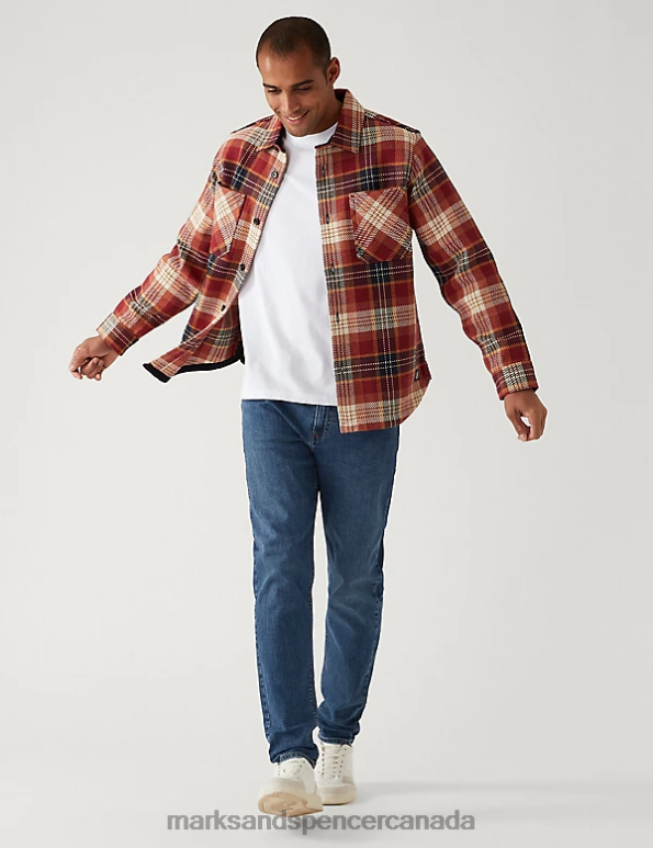 Men Medium Blue Clothing Marks & Spencer Tapered Fit Stretch Jeans 20VTD6662 - Marks and Spencer online