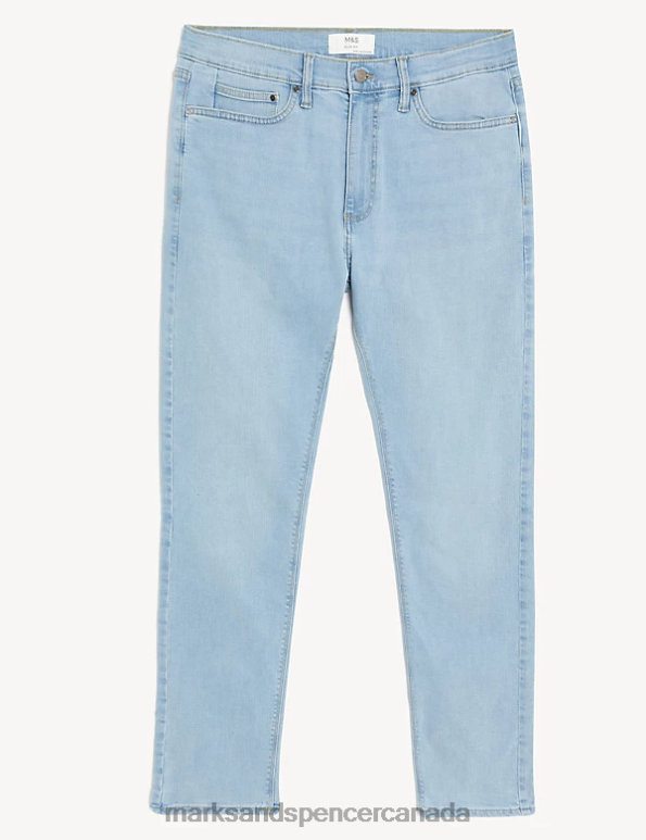 Marks and Spencer Canada - Men Powder Blue Clothing Marks & Spencer Slim Fit Stretch Jeans 20VTD5466