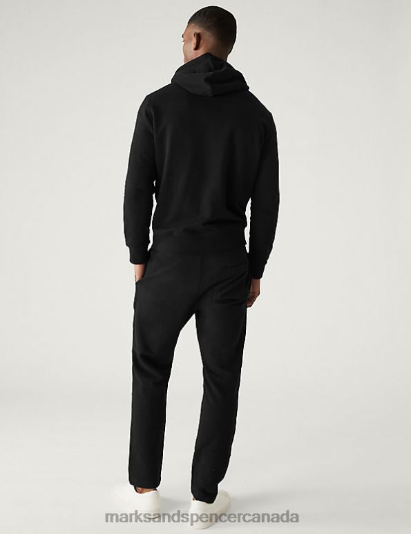 Marks and Spencer Canada - Men Black Clothing Marks & Spencer Drawstring Pure Cotton Straight Leg Joggers 20VTD6722