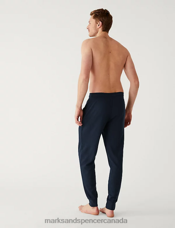 Marks and Spencer near me - Men Dark Navy Clothing Marks & Spencer Cotton Supersoft Waffle Loungewear Bottoms 20VTD6636