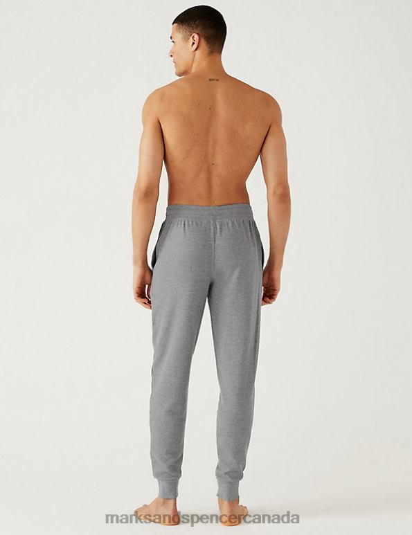 Marks and Spencer sale - Men Grey Clothing Marks & Spencer Cotton Supersoft Waffle Loungewear Bottoms 20VTD6293