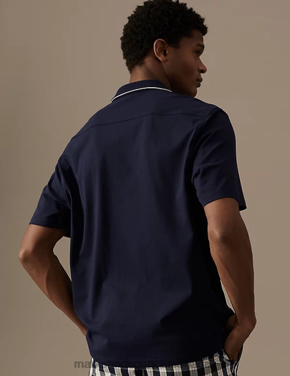 Men Navy Clothing Marks & Spencer Pure Cotton Pyjama Top 20VTD6558 - Marks and Spencer online