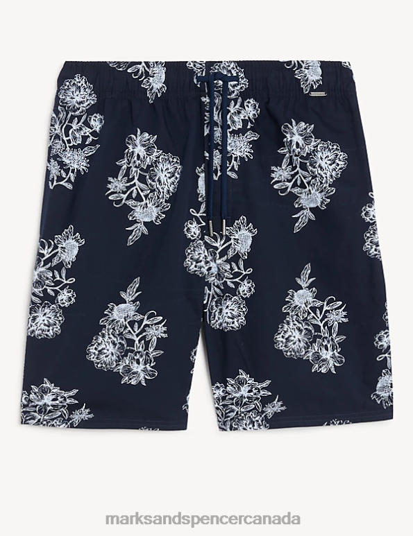 Men Navy Mix Clothing Marks & Spencer Autograph Floral Pyjama Shorts 20VTD6460 - Marks and Spencer outlet