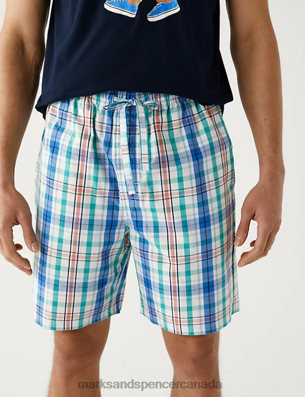 Marks and Spencer sale - Men Navy Mix Clothing Marks & Spencer Pure Cotton Big Bear Graphic Pyjama Set 20VTD5663