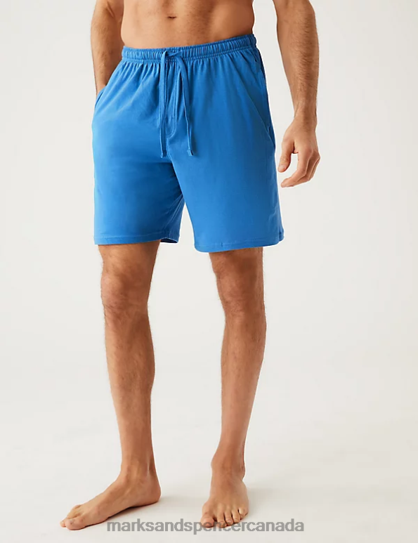 Men Navy Mix Clothing Marks & Spencer Pure Cotton Striped Pyjama Set 20VTD5027 - Marks and Spencer Canada locations