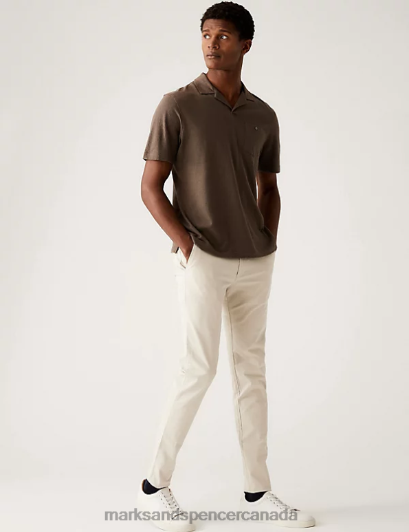 Men Beige Clothing Marks & Spencer Skinny Fit Stretch Chinos 20VTD5315 - Marks and Spencer outlet