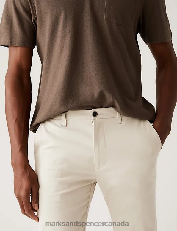 Men Beige Clothing Marks & Spencer Skinny Fit Stretch Chinos 20VTD5315 - Marks and Spencer outlet