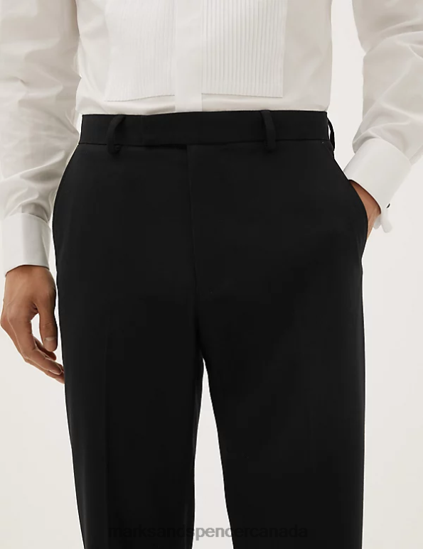 Marks and Spencer near me - Men Black Clothing Marks & Spencer Regular Fit Stretch Suit Trousers 20VTD6054