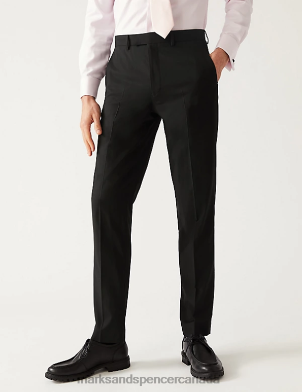 Marks and Spencer sale - Men Black Clothing Marks & Spencer Regular Fit Stretch Suit Trousers 20VTD6247