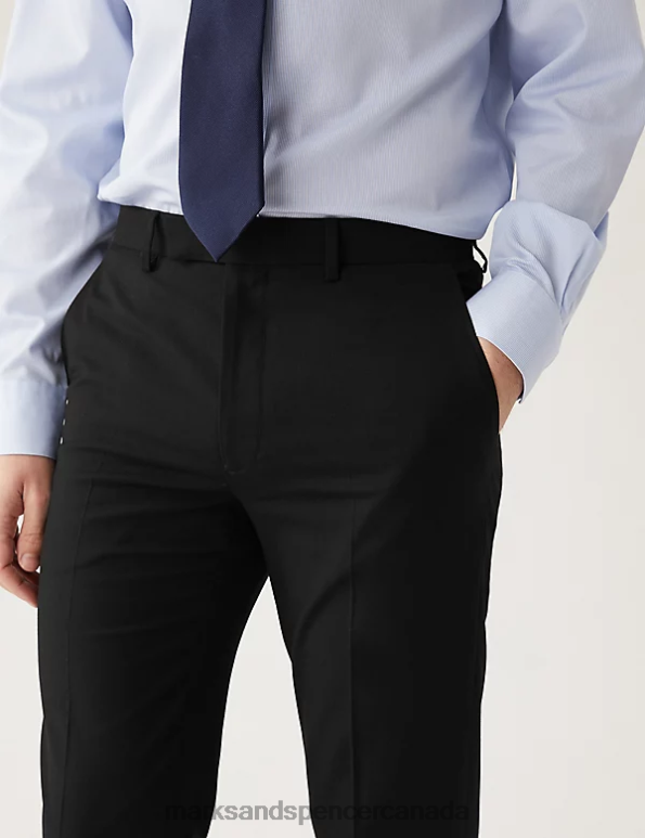 Men Black Clothing Marks & Spencer Slim Fit Stretch Suit Trousers 20VTD5453 - Marks and Spencer outlet