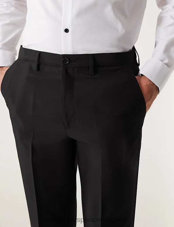 Men Black Clothing Marks & Spencer Slim Fit Trouser with Active Waist 20VTD5546 - Marks and Spencer Canada locations