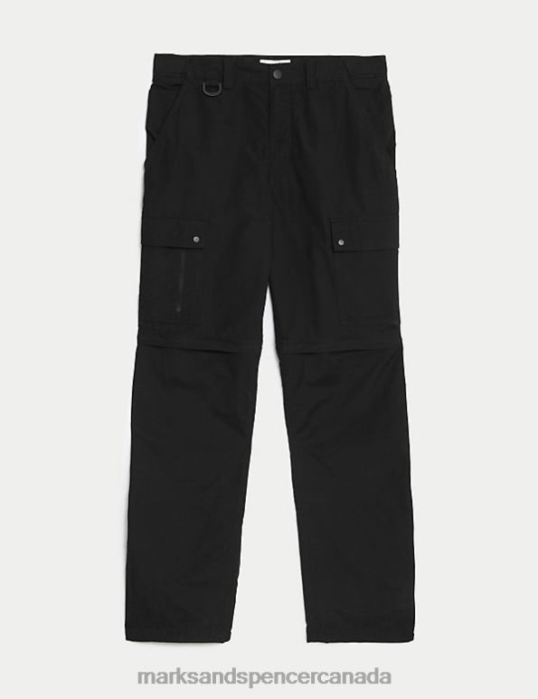 Men Black Clothing Marks & Spencer Zip Off Trekking Trousers with Stormwear 20VTD5587 - Marks and Spencer Canada locations