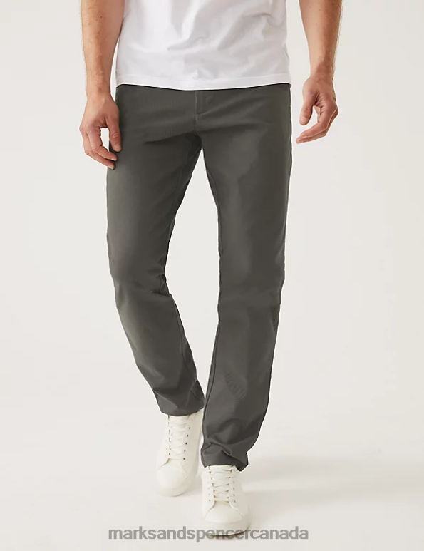 Marks and Spencer sale - Men Black/Grey Clothing Marks & Spencer 2pk Slim Fit Stretch Chinos 20VTD6143