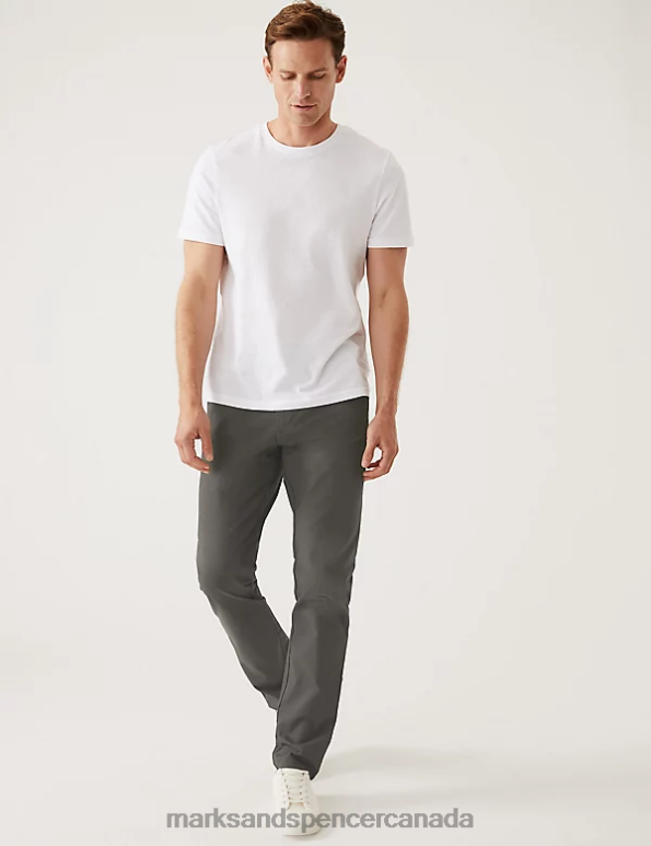 Marks and Spencer sale - Men Black/Grey Clothing Marks & Spencer 2pk Slim Fit Stretch Chinos 20VTD6143