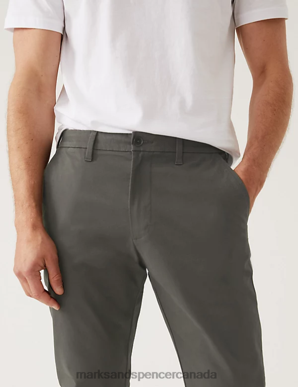 Marks and Spencer sale - Men Black/Grey Clothing Marks & Spencer 2pk Slim Fit Stretch Chinos 20VTD6143