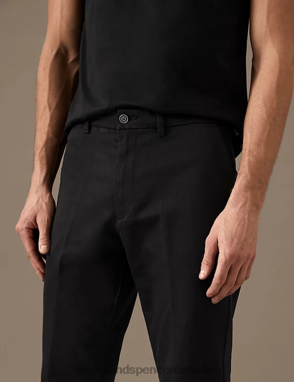 Marks and Spencer near me - Men Black Mix Clothing Marks & Spencer Regular Fit Italian Stretch Chinos 20VTD6405