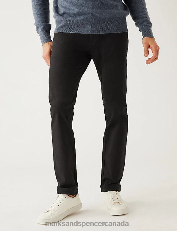 Marks and Spencer near me - Men Black Mix Clothing Marks & Spencer Slim Fit Stretch Chinos 20VTD7328