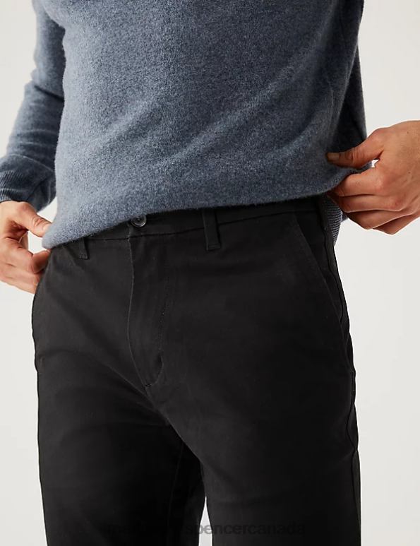 Marks and Spencer near me - Men Black Mix Clothing Marks & Spencer Slim Fit Stretch Chinos 20VTD7328