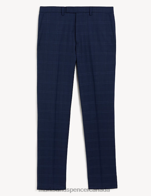 Men Blue Clothing Marks & Spencer Slim Fit Check Suit Trousers 20VTD5033 - Marks and Spencer online