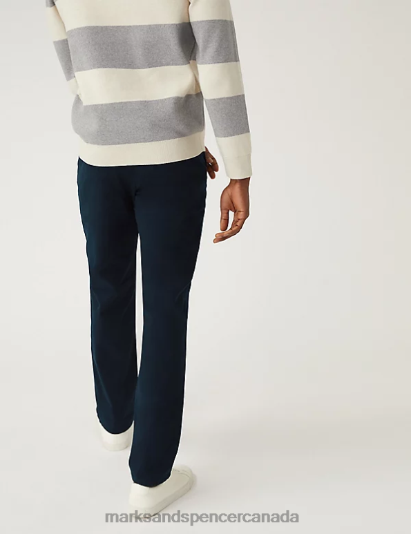 Men Blue/Grey Clothing Marks & Spencer 2pk Regular Fit Stretch Chinos 20VTD5485 - Marks and Spencer online