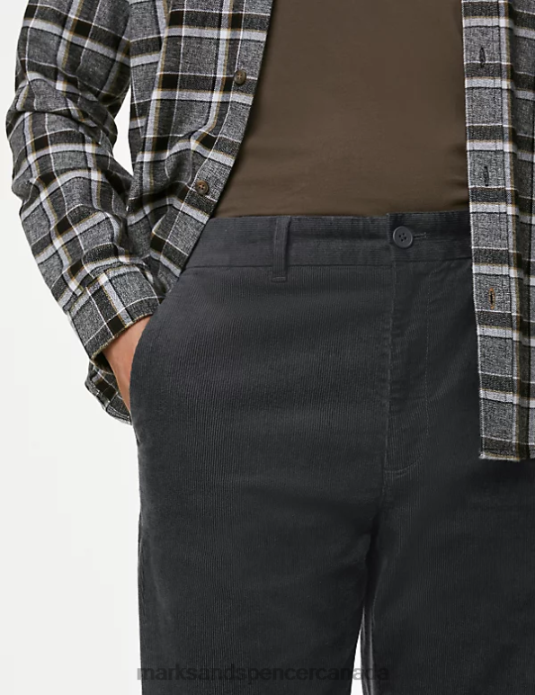 Marks and Spencer near me - Men Carbon Clothing Marks & Spencer Regular Fit Corduroy Stretch Chinos 20VTD6471