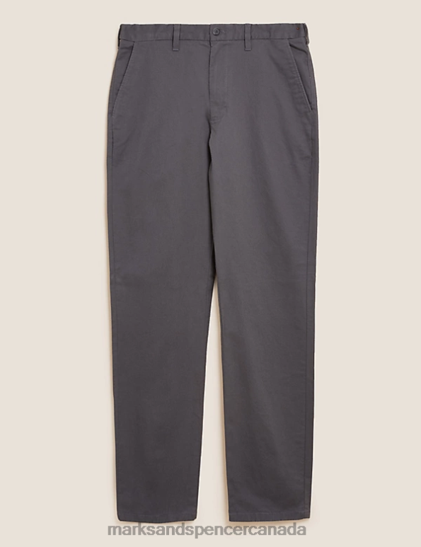 Marks and Spencer Canada - Men Charcoal Clothing Marks & Spencer Big & Tall Regular Fit Stretch Chinos 20VTD7305