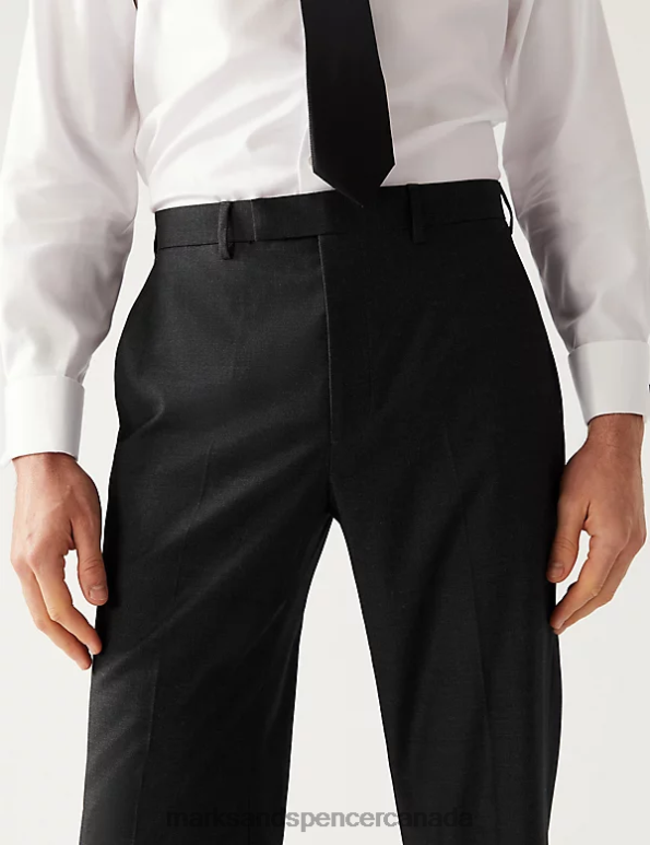Marks and Spencer near me - Men Charcoal Clothing Marks & Spencer Regular Fit Stretch Suit Trousers 20VTD6246