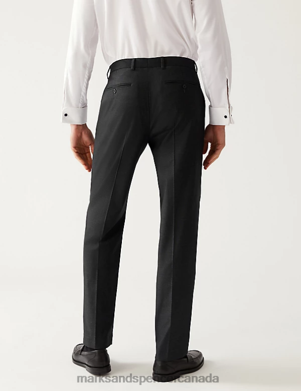Marks and Spencer near me - Men Charcoal Clothing Marks & Spencer Regular Fit Stretch Suit Trousers 20VTD6246