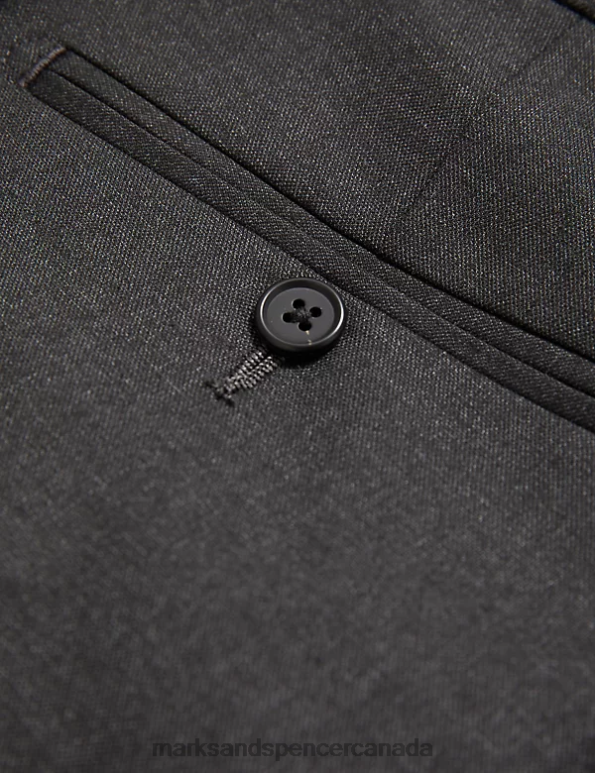 Marks and Spencer near me - Men Charcoal Clothing Marks & Spencer Regular Fit Stretch Suit Trousers 20VTD6246