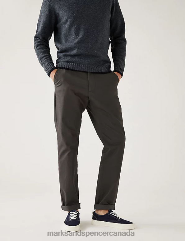 Marks and Spencer near me - Men Charcoal Mix Clothing Marks & Spencer 2pk Regular Fit Stretch Chinos 20VTD5483