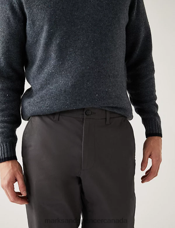 Marks and Spencer near me - Men Charcoal Mix Clothing Marks & Spencer 2pk Regular Fit Stretch Chinos 20VTD5483