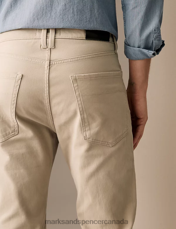 Men Clay Clothing Marks & Spencer Straight Fit Italian 5 Pocket Trousers 20VTD6212 - Marks and Spencer Canada locations