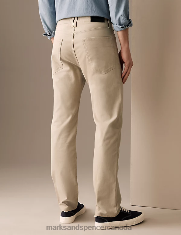 Men Clay Clothing Marks & Spencer Straight Fit Italian 5 Pocket Trousers 20VTD6212 - Marks and Spencer Canada locations