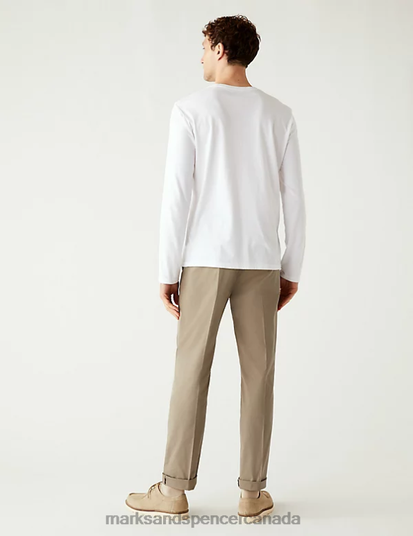 Men Dark Bronze Clothing Marks & Spencer Regular Fit Super Lightweight Chinos 20VTD6057 - Marks and Spencer online