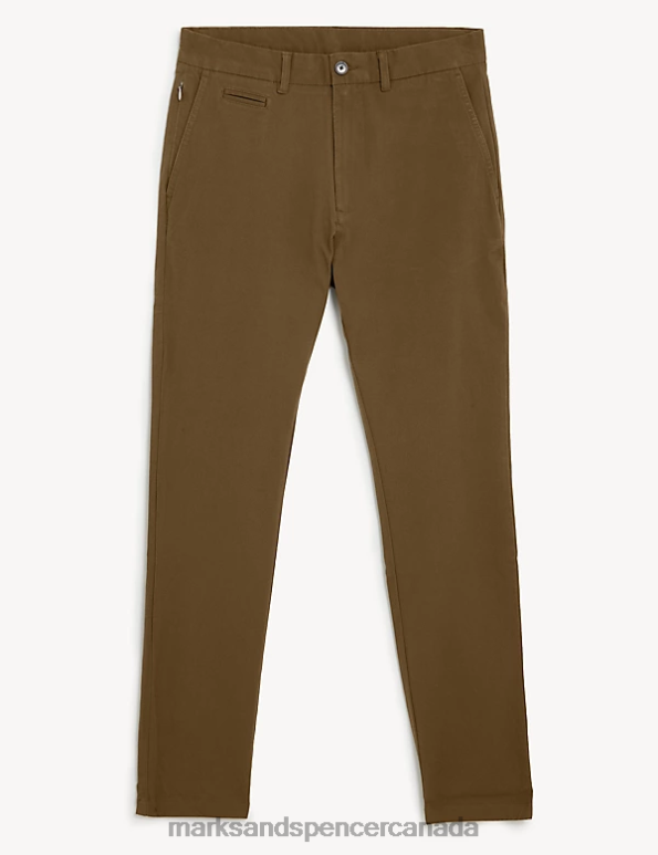 Men Dark Bronze Clothing Marks & Spencer Slim Fit Ultimate Chinos 20VTD5940 - Marks and Spencer online