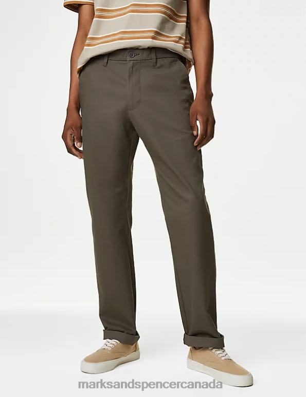 Marks and Spencer near me - Men Dark Brown Mix Clothing Marks & Spencer Regular Fit Stretch Chinos 20VTD240