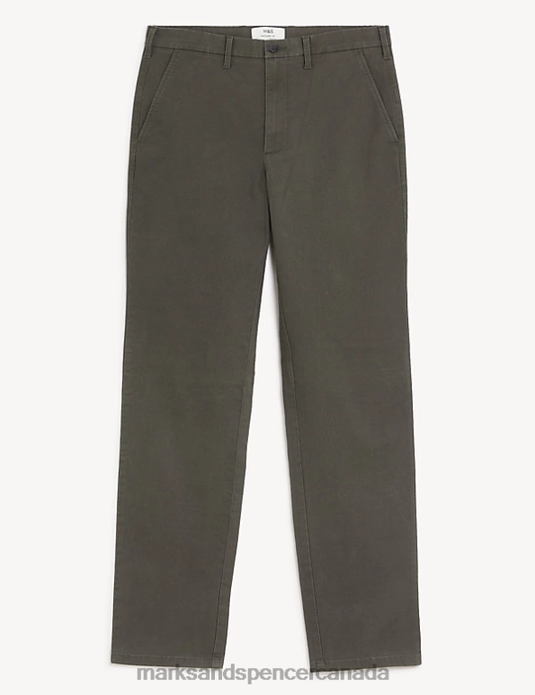 Men Dark Charcoal Clothing Marks & Spencer Regular Fit Stretch Chinos 20VTD228 - Marks and Spencer outlet