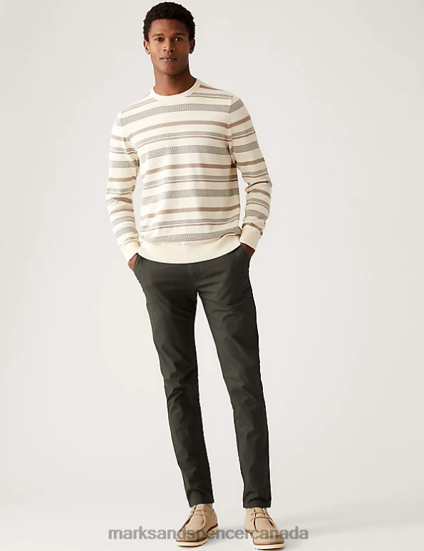 Marks and Spencer near me - Men Dark Charcoal Clothing Marks & Spencer Skinny Fit Stretch Chinos 20VTD5317