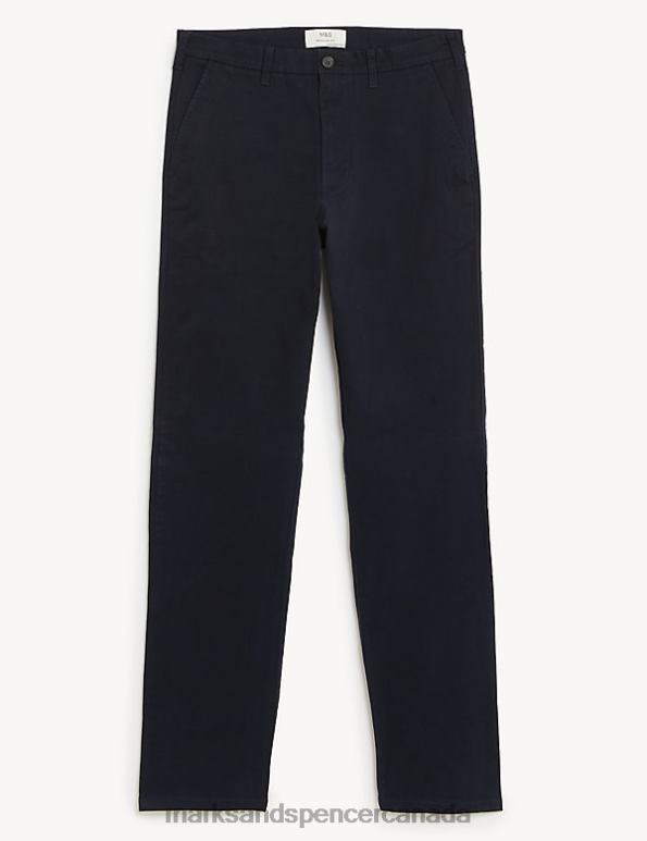 Men Dark Navy Clothing Marks & Spencer Big & Tall Regular Fit Stretch Chinos 20VTD6966 - Marks and Spencer outlet