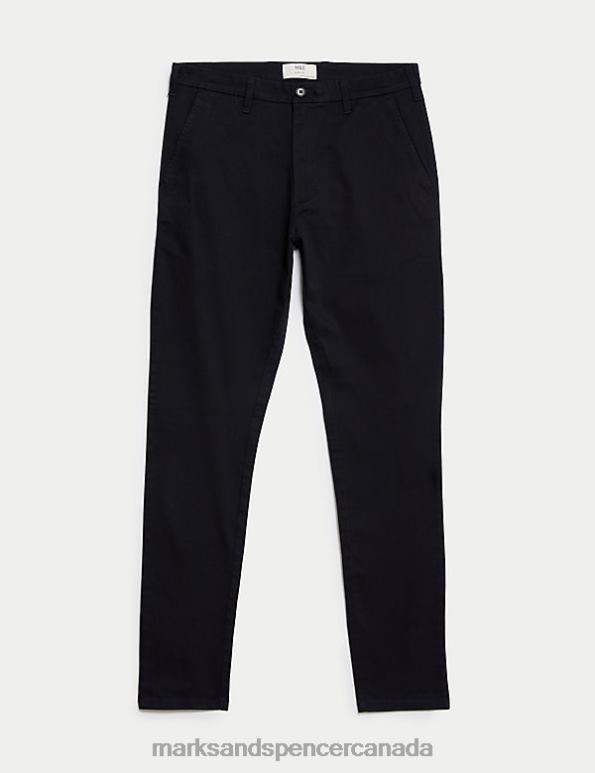 Marks and Spencer near me - Men Dark Navy Clothing Marks & Spencer Shorter Length Slim Fit Stretch Chinos 20VTD7117