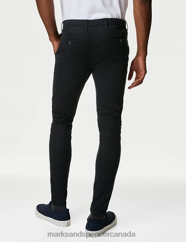 Men Dark Navy Clothing Marks & Spencer Skinny Fit Stretch Chinos 20VTD4952 - Marks and Spencer online