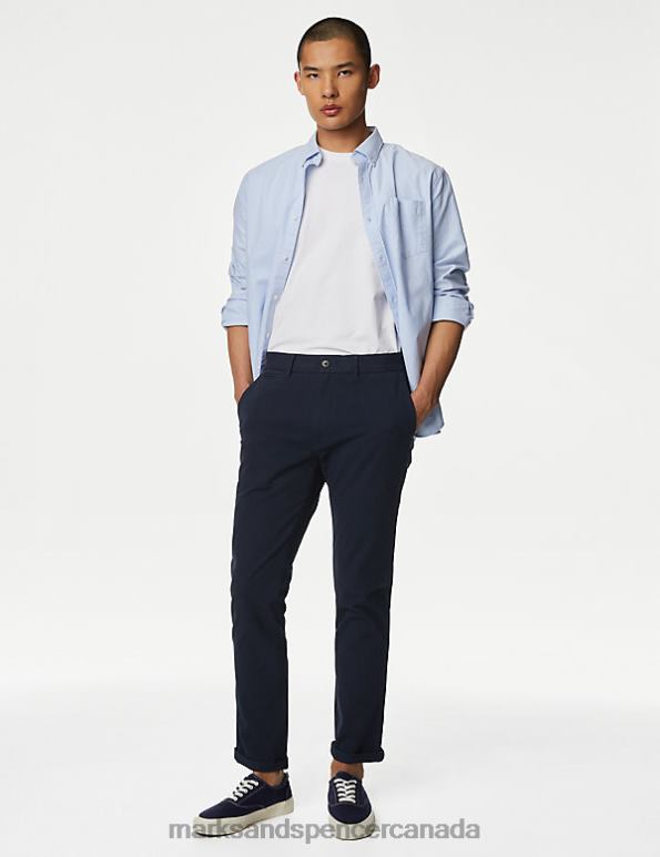Men Dark Navy Clothing Marks & Spencer Slim Fit Ultimate Chinos 20VTD5303 - Marks and Spencer online