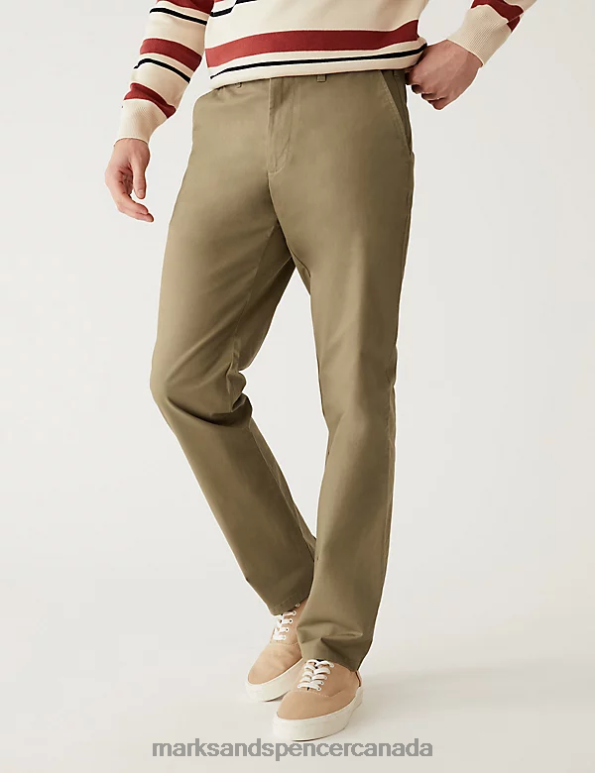 Men Dark Stone Clothing Marks & Spencer Big & Tall Regular Fit Stretch Chinos 20VTD7303 - Marks and Spencer Canada locations