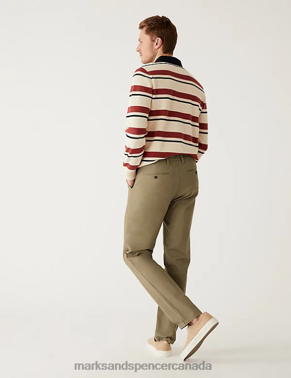 Marks and Spencer sale - Men Dark Stone Clothing Marks & Spencer Shorter Length Regular Fit Stretch Chinos 20VTD7382