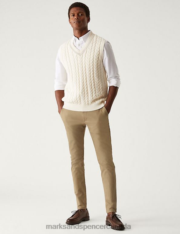 Men Dark Stone Clothing Marks & Spencer Skinny Fit Stretch Chinos 20VTD5314 - Marks and Spencer Canada locations