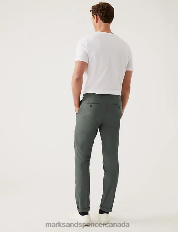 Marks and Spencer sale - Men Green Clothing Marks & Spencer Slim Fit Super Lightweight Chinos 20VTD7048