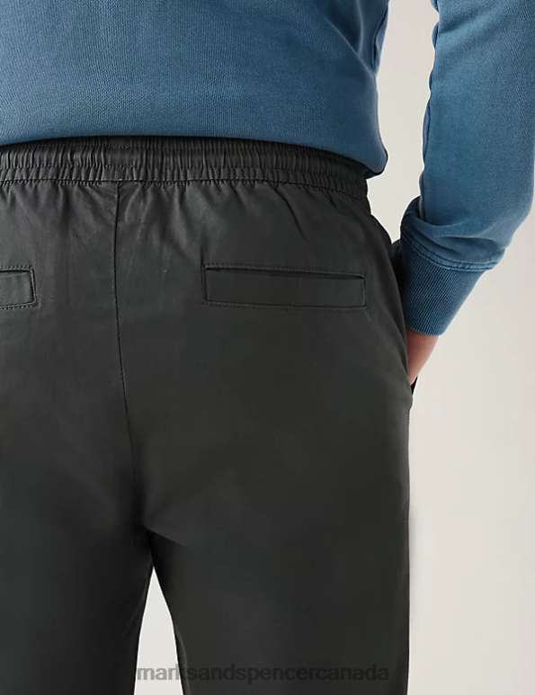 Marks and Spencer near me - Men Grey Clothing Marks & Spencer Slim Fit Elasticated Waist Cuffed Joggers 20VTD6164
